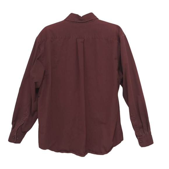 Roundtree & Yorke men's button down long sleeve shirt size Large Burgundy - Picture 2 of 9